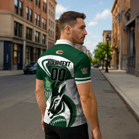 Custom Rugby Zimbabwe Zipper Polo Shirt Sables Is The Champion - Wonder Print Shop