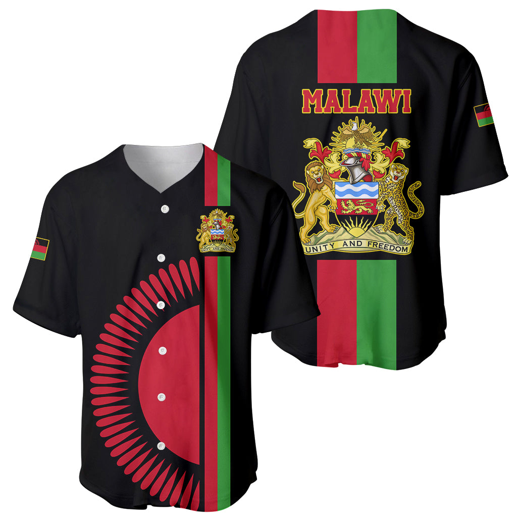 Malawi Baseball Jersey With Coat Of Arms Flag Style - Wonder Print Shop