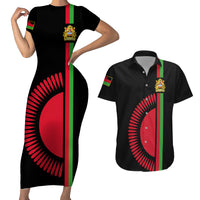 Malawi Couples Matching Short Sleeve Bodycon Dress and Hawaiian Shirt With Coat Of Arms Flag Style - Wonder Print Shop