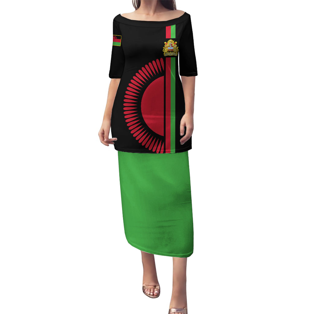 Malawi Puletasi With Coat Of Arms Flag Style - Wonder Print Shop