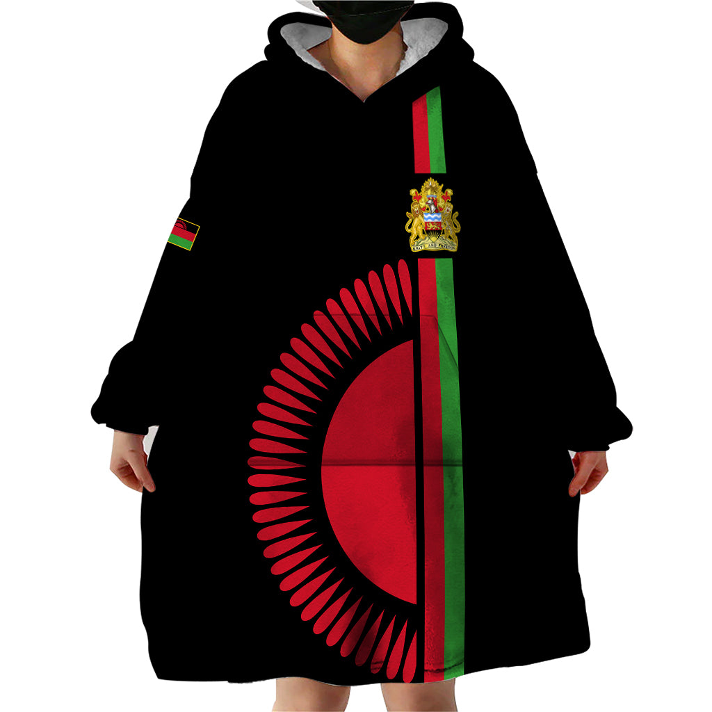 Malawi Wearable Blanket Hoodie With Coat Of Arms Flag Style - Wonder Print Shop