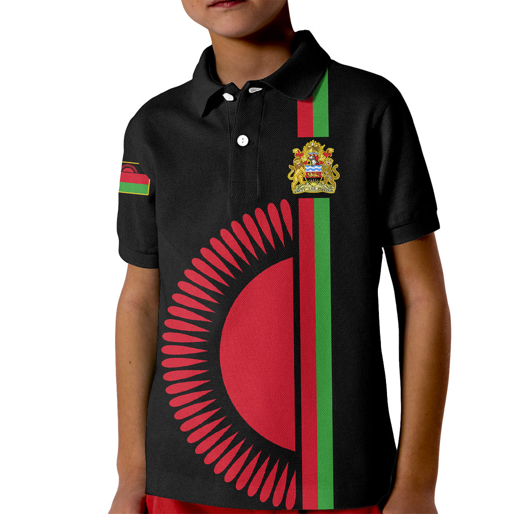 Personalised Malawi Kid Polo Shirt With Coat Of Arms Flag Style - Wonder Print Shop