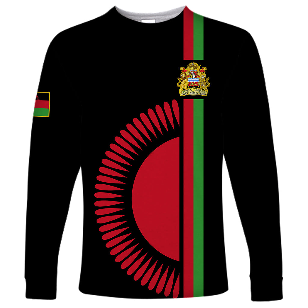 Personalised Malawi Long Sleeve Shirt With Coat Of Arms Flag Style - Wonder Print Shop