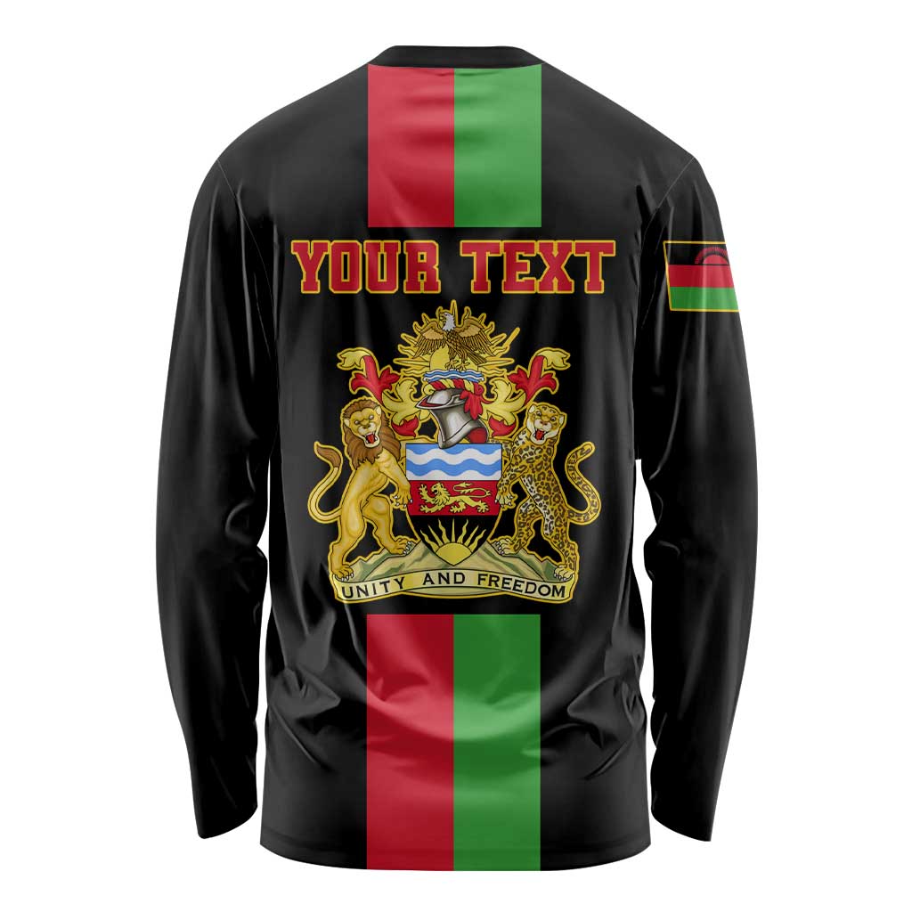 Personalised Malawi Long Sleeve Shirt With Coat Of Arms Flag Style LT01