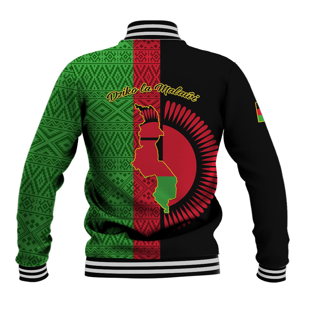 Malawi Baseball Jacket With Coat Of Arms Mix African Pattern - Wonder Print Shop