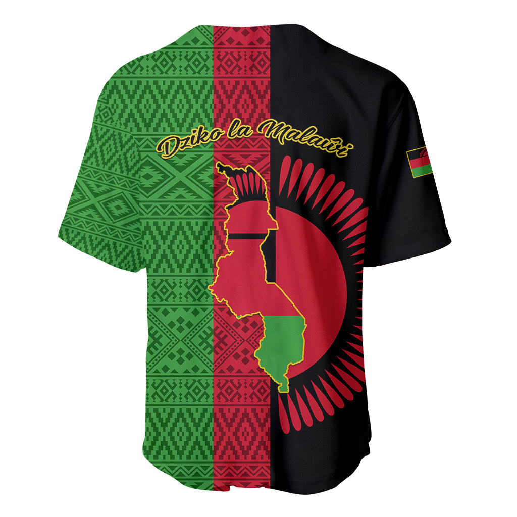 Malawi Baseball Jersey With Coat Of Arms Mix African Pattern - Wonder Print Shop