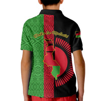 Malawi Kid Polo Shirt With Coat Of Arms Mix African Pattern - Wonder Print Shop