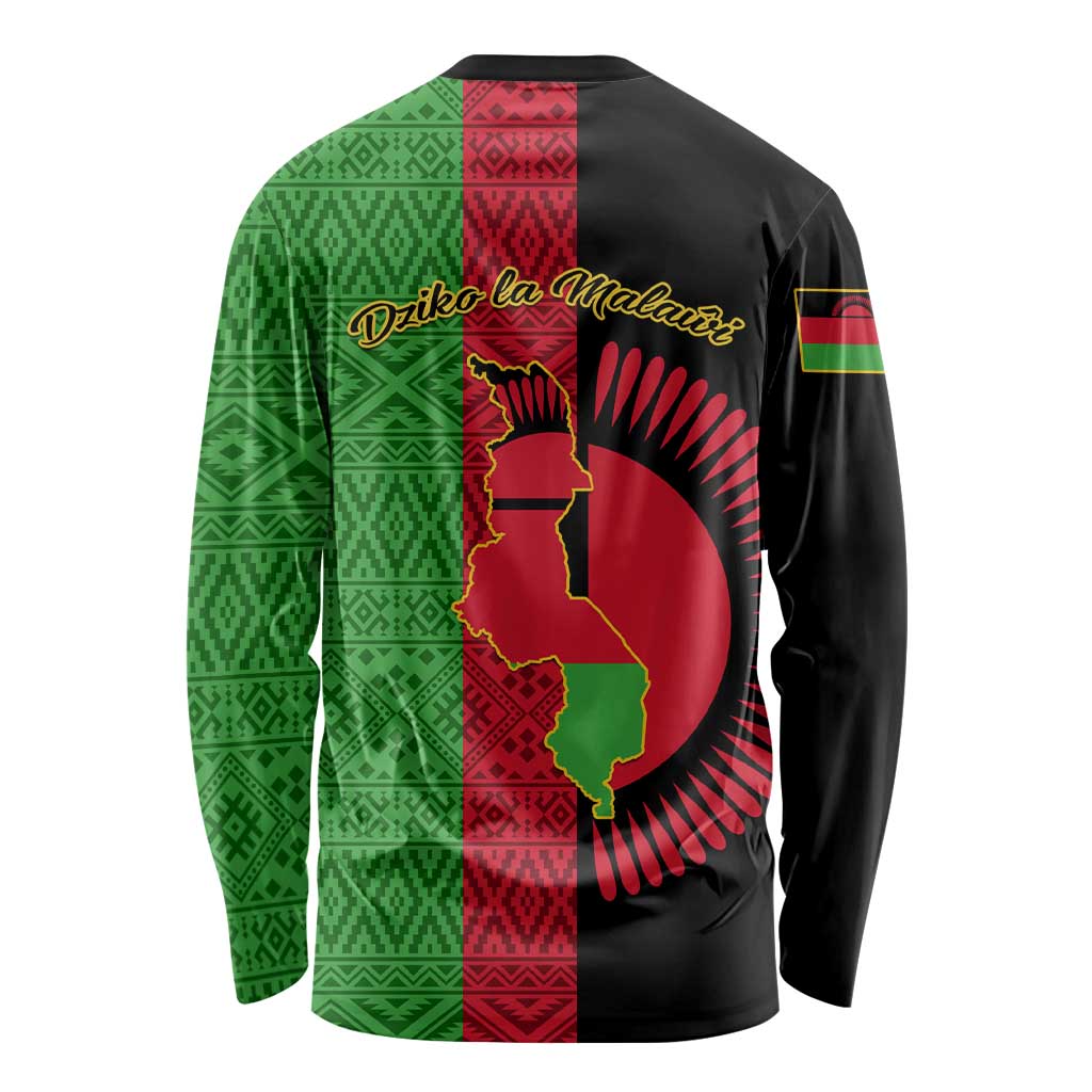 Malawi Long Sleeve Shirt With Coat Of Arms Mix African Pattern LT01