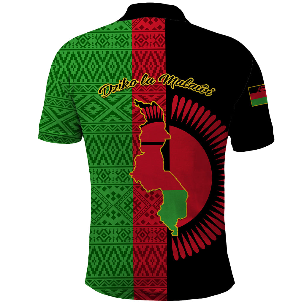 Malawi Polo Shirt With Coat Of Arms Mix African Pattern - Wonder Print Shop