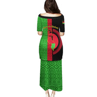 Malawi Puletasi With Coat Of Arms Mix African Pattern - Wonder Print Shop