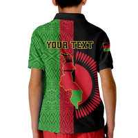 Personalised Malawi Kid Polo Shirt With Coat Of Arms Mix African Pattern - Wonder Print Shop