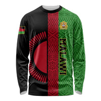 Personalised Malawi Long Sleeve Shirt With Coat Of Arms Mix African Pattern LT01