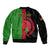 Personalised Malawi Sleeve Zip Bomber Jacket With Coat Of Arms Mix African Pattern - Wonder Print Shop