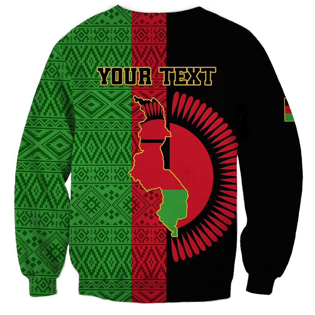 Personalised Malawi Sweatshirt With Coat Of Arms Mix African Pattern - Wonder Print Shop