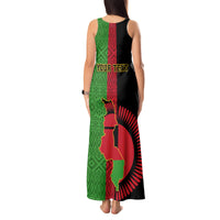 Personalised Malawi Tank Maxi Dress With Coat Of Arms Mix African Pattern - Wonder Print Shop