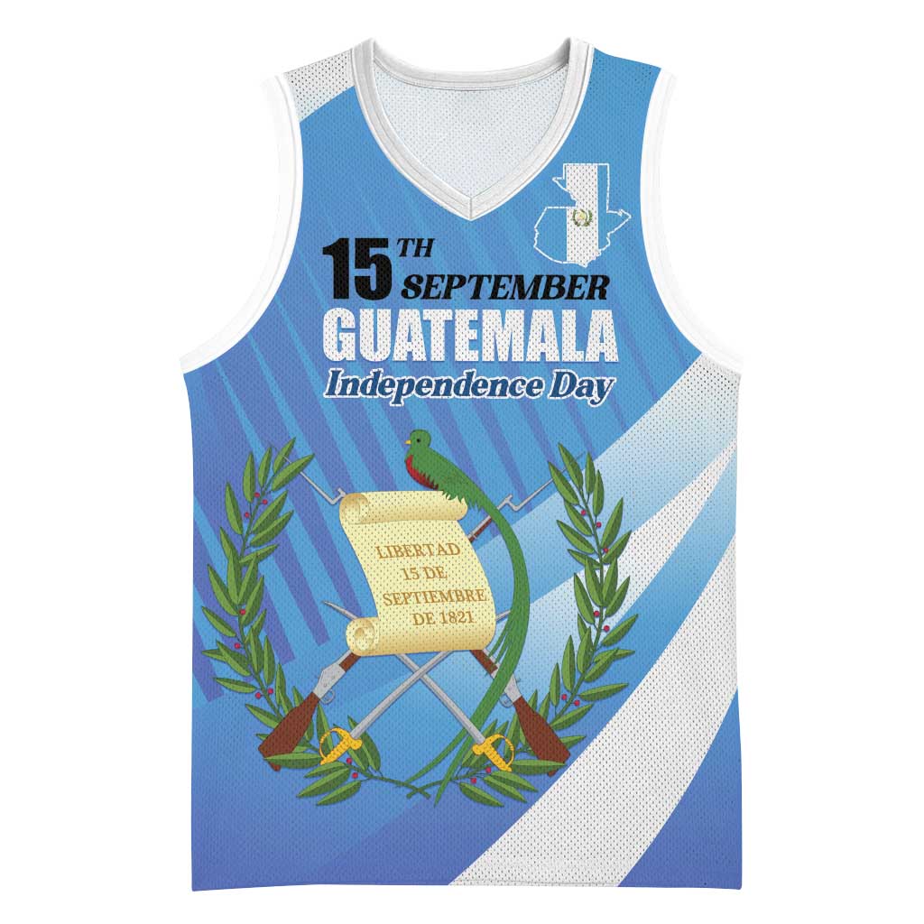 Guatemala Independence Day 1821 Basketball Jersey Libre crezca fecundo - Wonder Print Shop