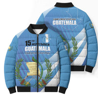 Guatemala Independence Day 1821 Bomber Puffer Jacket Libre crezca fecundo - Wonder Print Shop