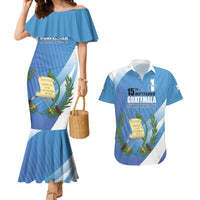 Guatemala Independence Day 1821 Couples Matching Mermaid Dress and Hawaiian Shirt Libre crezca fecundo - Wonder Print Shop