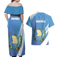 Guatemala Independence Day 1821 Couples Matching Off Shoulder Maxi Dress and Hawaiian Shirt Libre crezca fecundo - Wonder Print Shop