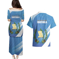 Guatemala Independence Day 1821 Couples Matching Puletasi and Hawaiian Shirt Libre crezca fecundo - Wonder Print Shop