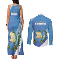 Guatemala Independence Day 1821 Couples Matching Tank Maxi Dress and Long Sleeve Button Shirt Libre crezca fecundo - Wonder Print Shop