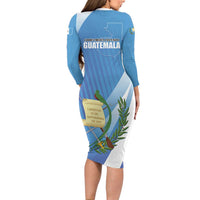 Guatemala Independence Day 1821 Family Matching Long Sleeve Bodycon Dress and Hawaiian Shirt Libre crezca fecundo - Wonder Print Shop