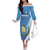 Guatemala Independence Day 1821 Family Matching Off The Shoulder Long Sleeve Dress and Hawaiian Shirt Libre crezca fecundo - Wonder Print Shop