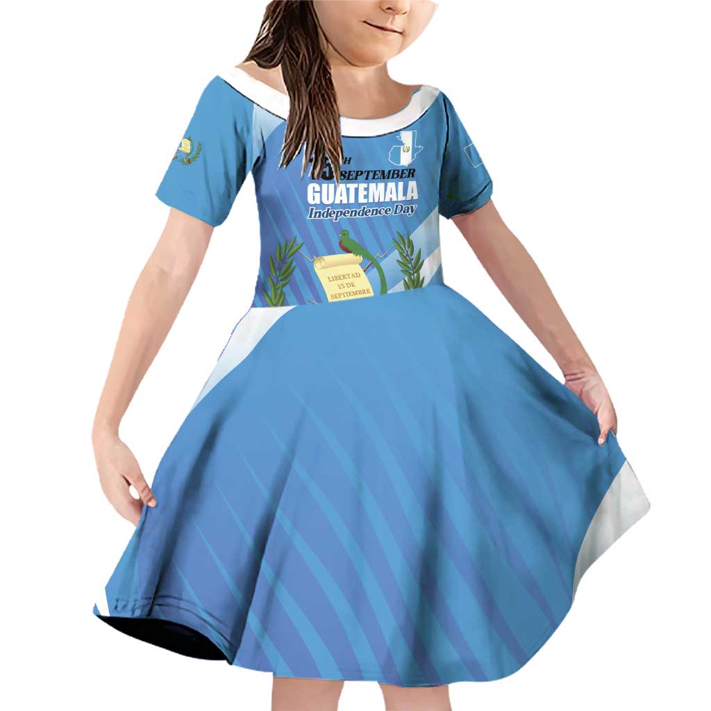 Guatemala Independence Day 1821 Family Matching Off Shoulder Short Dress and Hawaiian Shirt Libre crezca fecundo - Wonder Print Shop