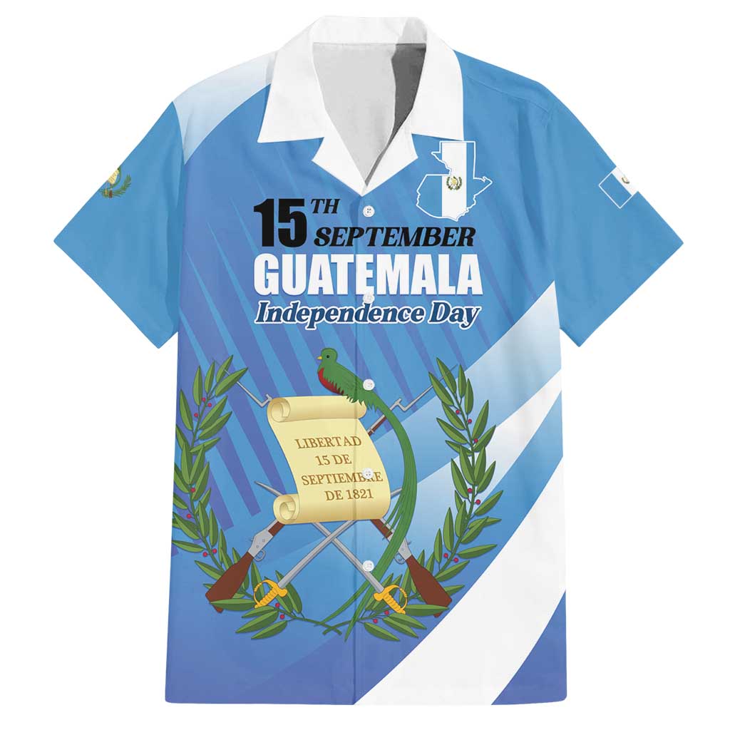 Guatemala Independence Day 1821 Family Matching Off Shoulder Short Dress and Hawaiian Shirt Libre crezca fecundo - Wonder Print Shop