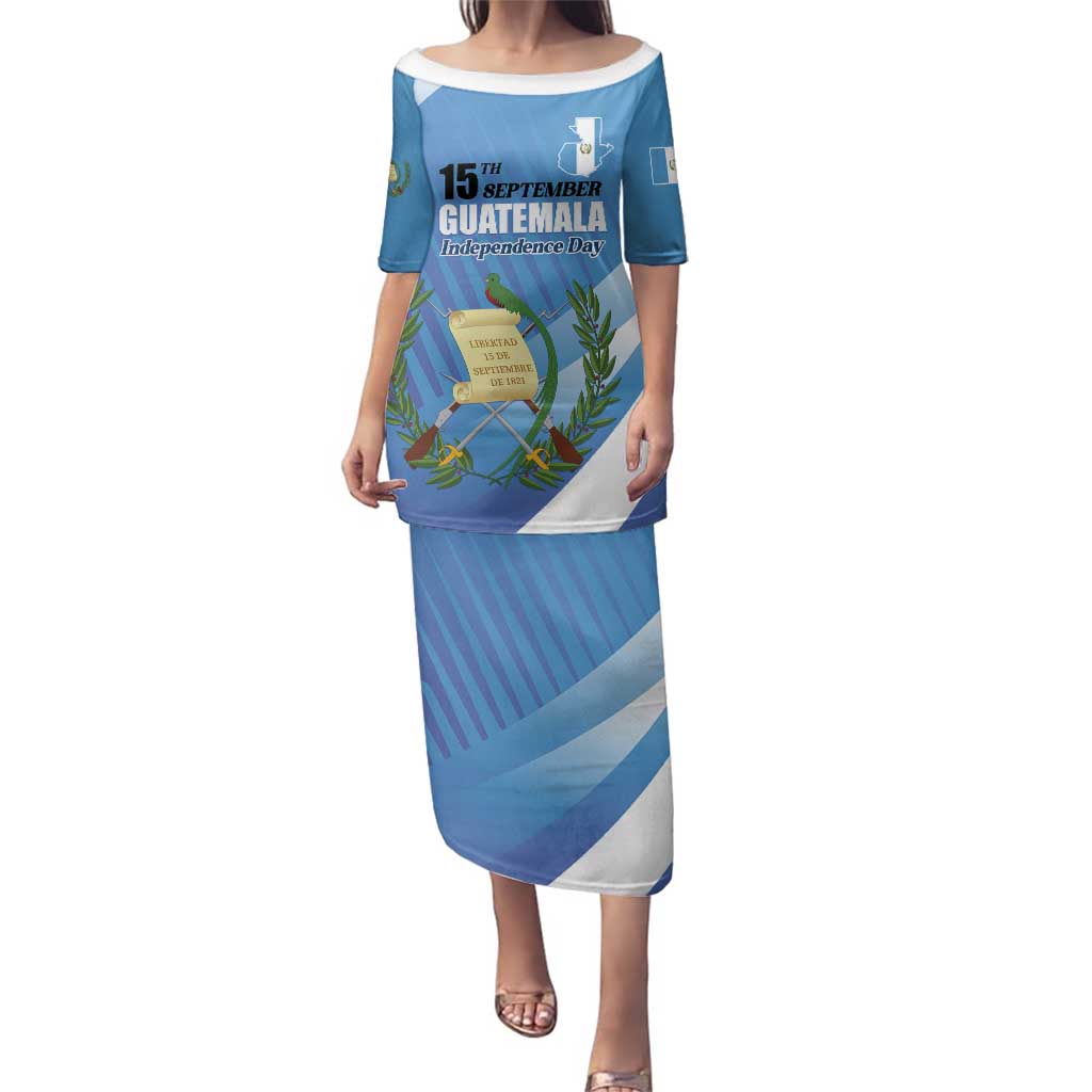 Guatemala Independence Day 1821 Family Matching Puletasi and Hawaiian Shirt Libre crezca fecundo - Wonder Print Shop