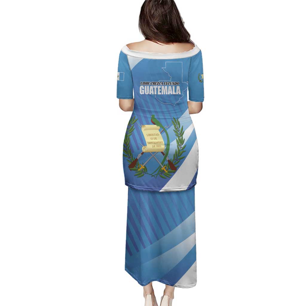 Guatemala Independence Day 1821 Family Matching Puletasi and Hawaiian Shirt Libre crezca fecundo - Wonder Print Shop