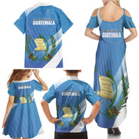 Guatemala Independence Day 1821 Family Matching Summer Maxi Dress and Hawaiian Shirt Libre crezca fecundo - Wonder Print Shop