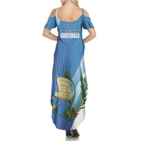 Guatemala Independence Day 1821 Family Matching Summer Maxi Dress and Hawaiian Shirt Libre crezca fecundo - Wonder Print Shop