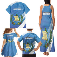 Guatemala Independence Day 1821 Family Matching Tank Maxi Dress and Hawaiian Shirt Libre crezca fecundo - Wonder Print Shop