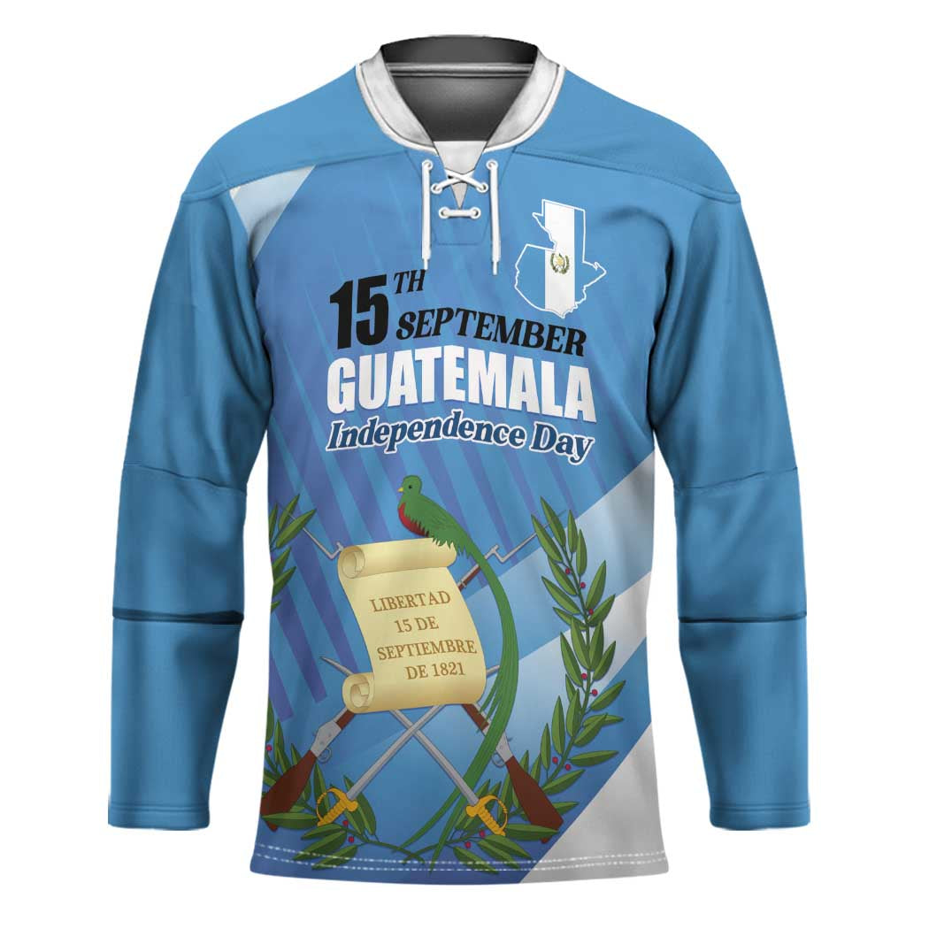 Guatemala Independence Day 1821 Hockey Jersey Libre crezca fecundo - Wonder Print Shop