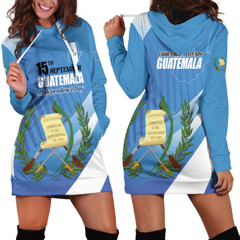 Guatemala Independence Day 1821 Hoodie Dress Libre crezca fecundo - Wonder Print Shop