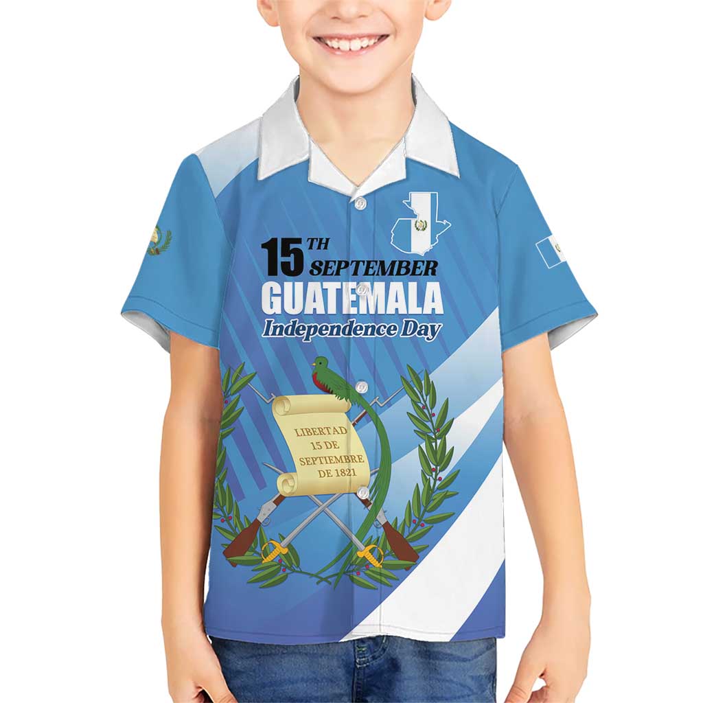 Guatemala Independence Day 1821 Kid Hawaiian Shirt Libre crezca fecundo - Wonder Print Shop