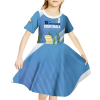 Guatemala Independence Day 1821 Kid Short Sleeve Dress Libre crezca fecundo - Wonder Print Shop