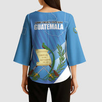 Guatemala Independence Day 1821 Kimono Sleeve Blouse Libre crezca fecundo - Wonder Print Shop