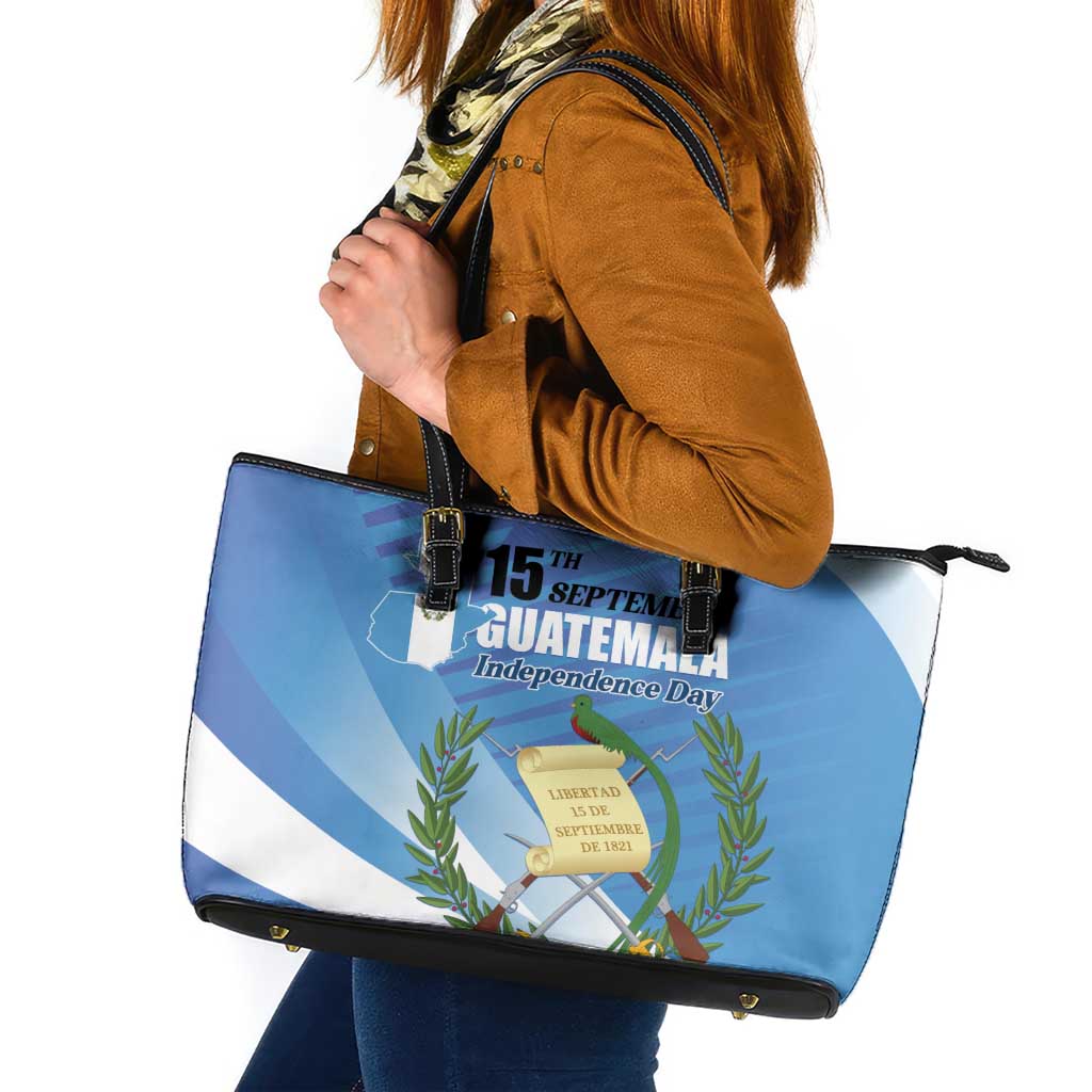 Guatemala Independence Day 1821 Leather Tote Bag Libre crezca fecundo - Wonder Print Shop