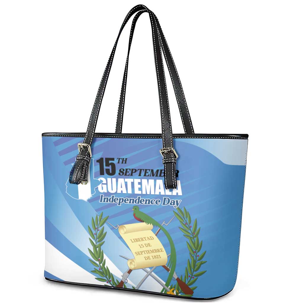 Guatemala Independence Day 1821 Leather Tote Bag Libre crezca fecundo - Wonder Print Shop