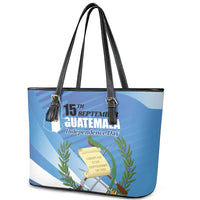 Guatemala Independence Day 1821 Leather Tote Bag Libre crezca fecundo - Wonder Print Shop