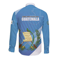 Guatemala Independence Day 1821 Long Sleeve Button Shirt Libre crezca fecundo - Wonder Print Shop