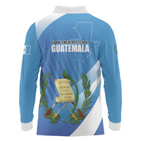 Guatemala Independence Day 1821 Long Sleeve Polo Shirt Libre crezca fecundo - Wonder Print Shop