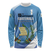 Guatemala Independence Day 1821 Long Sleeve Shirt Libre crezca fecundo - Wonder Print Shop