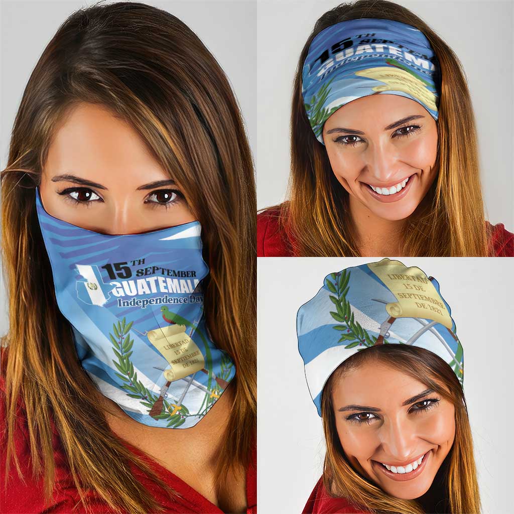 Guatemala Independence Day 1821 Neck Gaiter Libre crezca fecundo - Wonder Print Shop