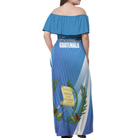 Guatemala Independence Day 1821 Off Shoulder Maxi Dress Libre crezca fecundo - Wonder Print Shop