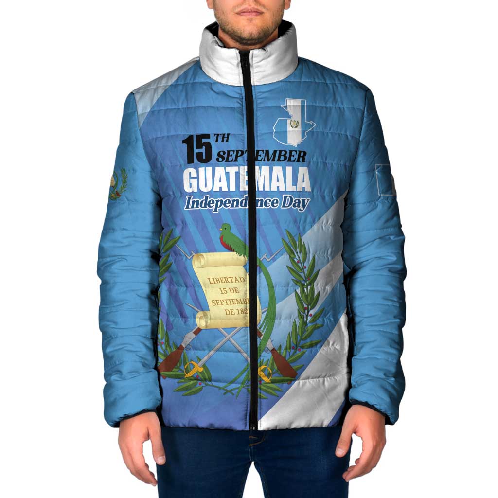 Guatemala Independence Day 1821 Padded Jacket Libre crezca fecundo - Wonder Print Shop