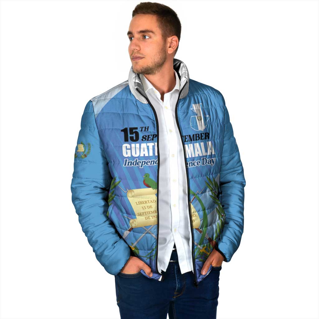 Guatemala Independence Day 1821 Padded Jacket Libre crezca fecundo - Wonder Print Shop
