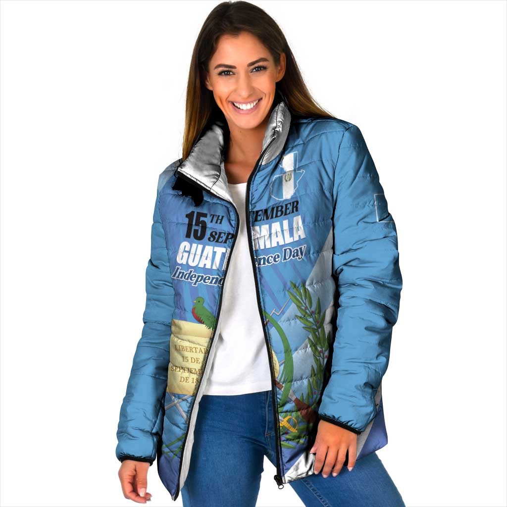 Guatemala Independence Day 1821 Padded Jacket Libre crezca fecundo - Wonder Print Shop